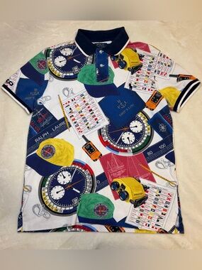 Polo Ralph Lauren Nautical Yacht Challenge Sailing Watches Shirt 12M Mens Medium